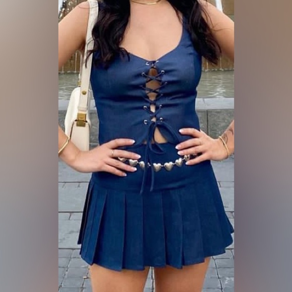 Nia the Brand pleated mini skirt